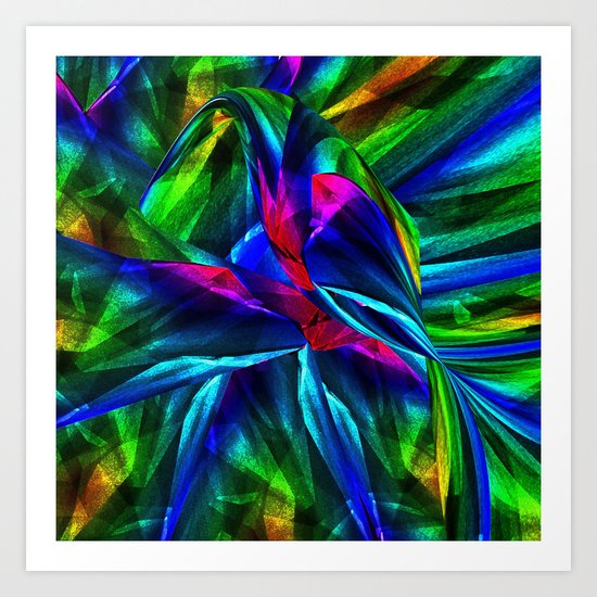 Tropical Bird sits on a Tropical Tree Art Print