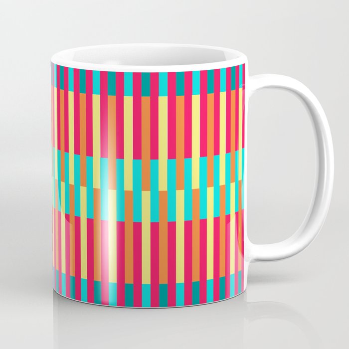 Colorful Stripes Pink Yellow Orange & Teals Coffee Mug