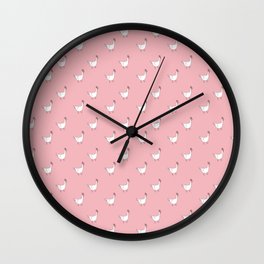Pink Roosters Wall Clock