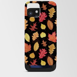 Autumn Leaves - black iPhone Card Case