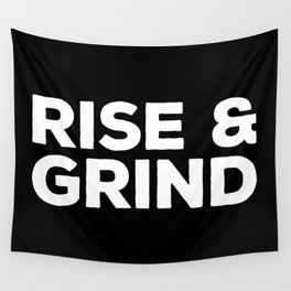 Rise & Grind Gym Quote Wall Tapestry