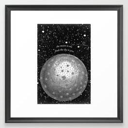 The Moon in Me - Postcards from the Void Framed Art Print