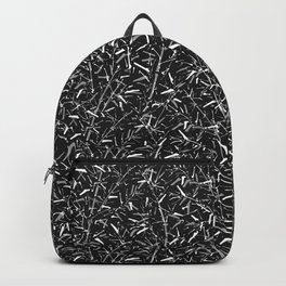 Black Bamboo in Monochrome Backpack | Black, Monochrome, Bamboo, Nature, Chinese, Minimalist, Greyscale, Dark, Abstract, Graphicdesign 