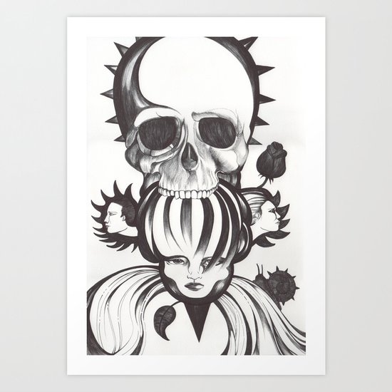 El mordisco de la calavera Art Print