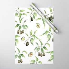 Avocado Pattern  Wrapping Paper | Art, Avocado, Vegetables, Birthday, Green, Artwork, Modern, Fruits, Watercolor, Botanical 