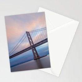 Bay Bridge Sunrise vertical Stationery Card