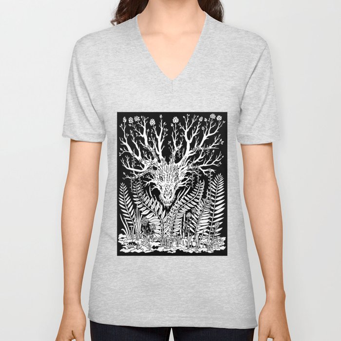 Forest Dragon V Neck T Shirt