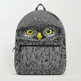 Fluffy baby owl staring eyes Backpack