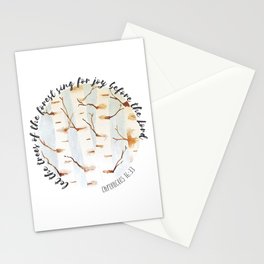 Chronicles 16:33 Watercolor Trees Stationery Cards