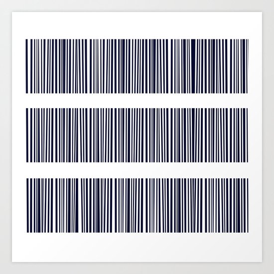 Blue- White- Stripe - Stripes - Marine - Maritime - Navy - Sea - Beach - Summer - Sailor 6 Art Print