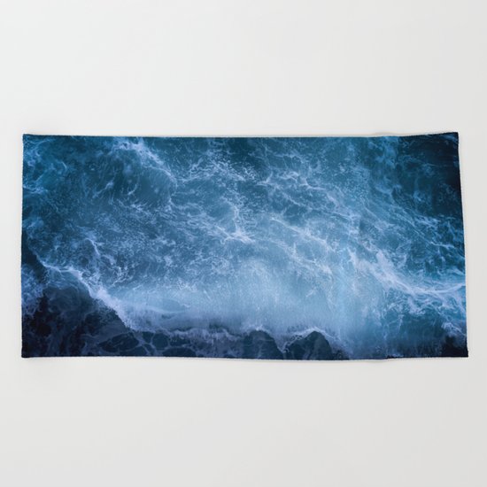 Waves from above Beach Towel