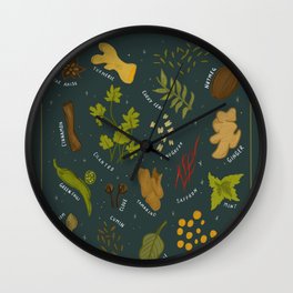 Desi Herbs and Spices Wall Clock
