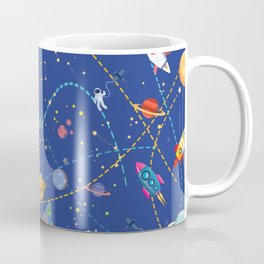 Space Rocket Pattern Coffee Mug