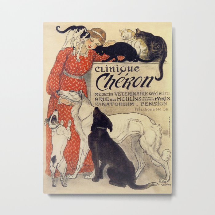 Animal Vet Ad Art Nouveau Poster Metal Print