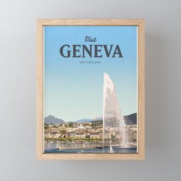 Visit Geneva Framed Mini Art Print