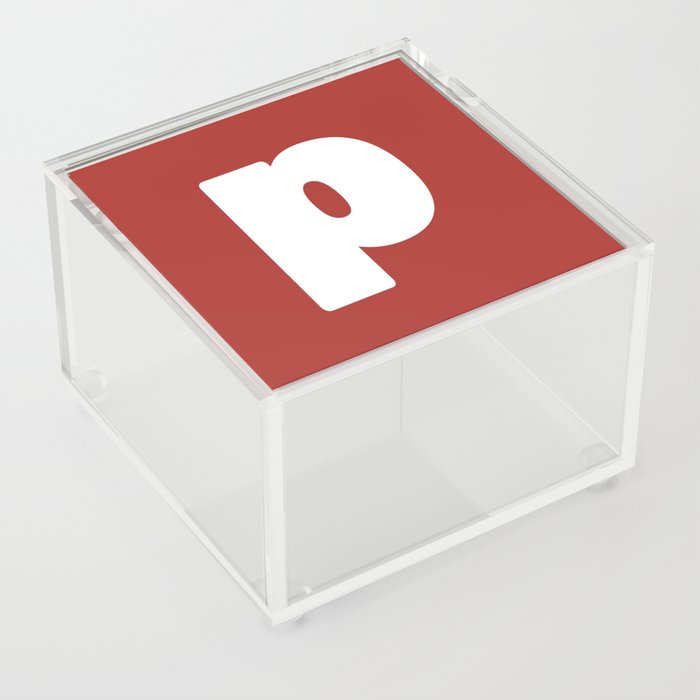 p (White & Maroon Letter) Acrylic Box