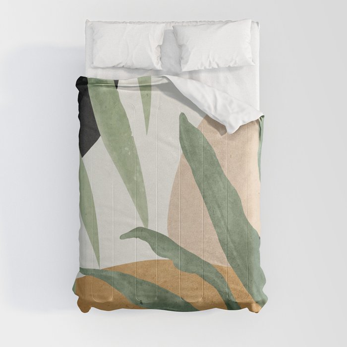 Abstract Art Tropical Leaves 4 Comforter