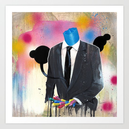 Plasticine man in a suit. Art Print
