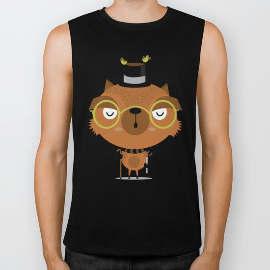 Cat with hat Biker Tank