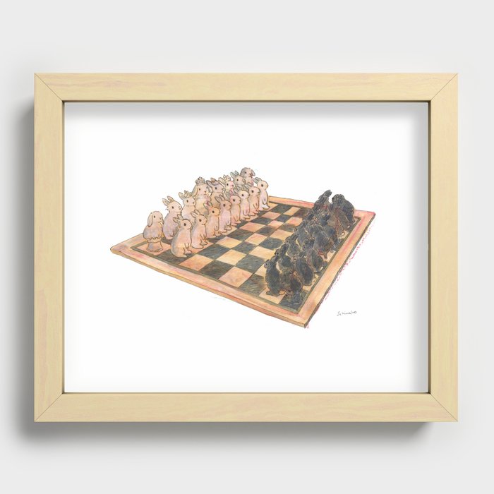 Bunny chess Recessed Framed Print