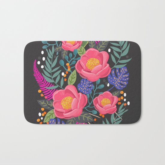Romantic Blossom night version Bath Mat