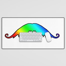 Fancy Rainbow Mustache Desk Mat