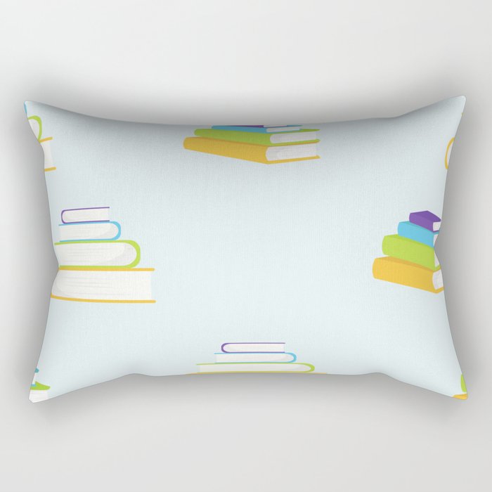 Books Vector Flat Style Pattern Rectangular Pillow