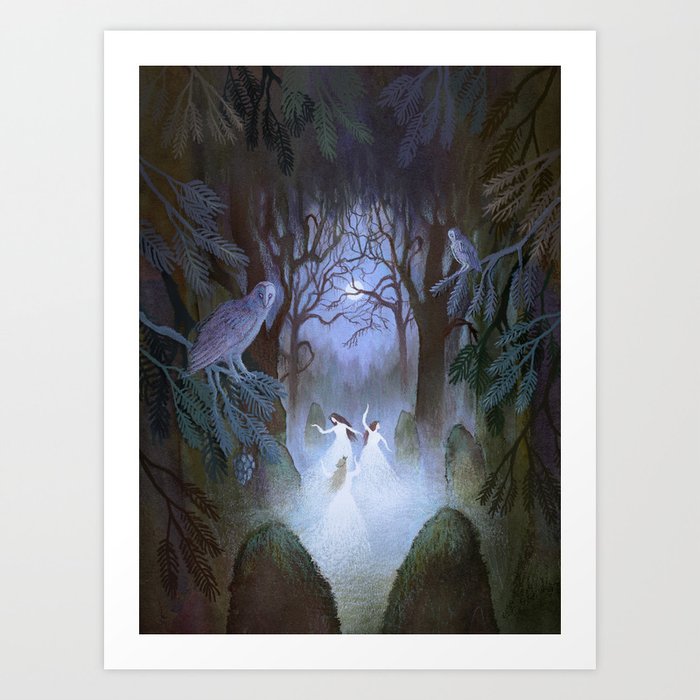 Dance of the Midnight Witches Art Print
