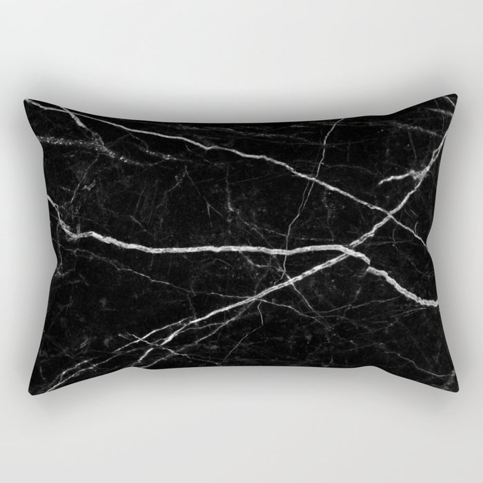 Black marble abstract texture pattern Rectangular Pillow
