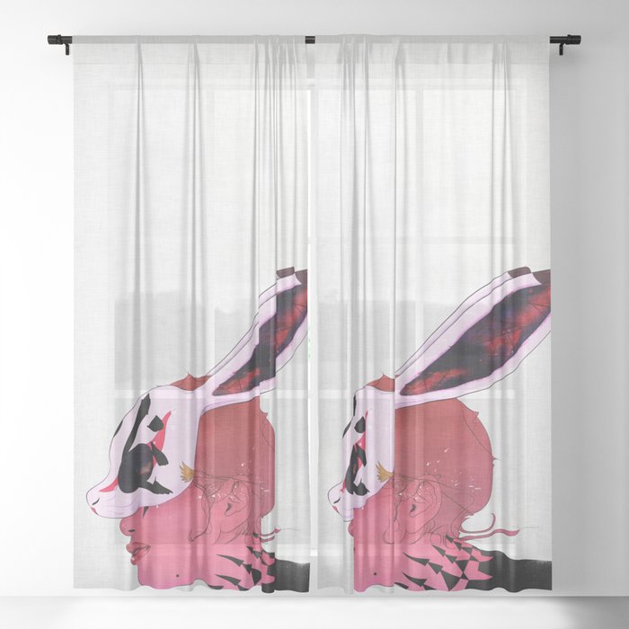 Rabbit Mask Sheer Curtain
