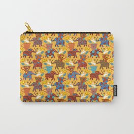 Elephant Tea Party, yellow, vanilla and sky blue Carry-All Pouch