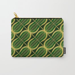 Gold Foil Shamrock Green Peanut Green on Black Carry-All Pouch