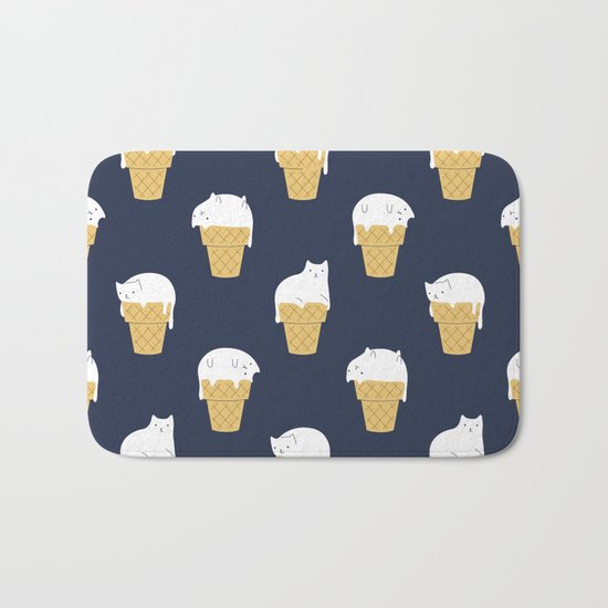 Meowlting Pattern Bath Mat