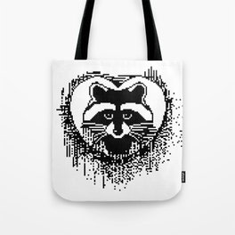 Pixel Little Raccoon Tote Bag