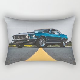 Vintage convertible classic Mustang American Muscle car automobile transportation color photograph / photography poster posters Rectangular Pillow