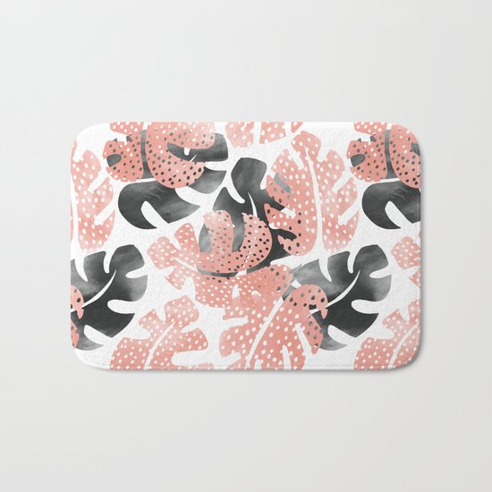 Monstera shadow Bath Mat