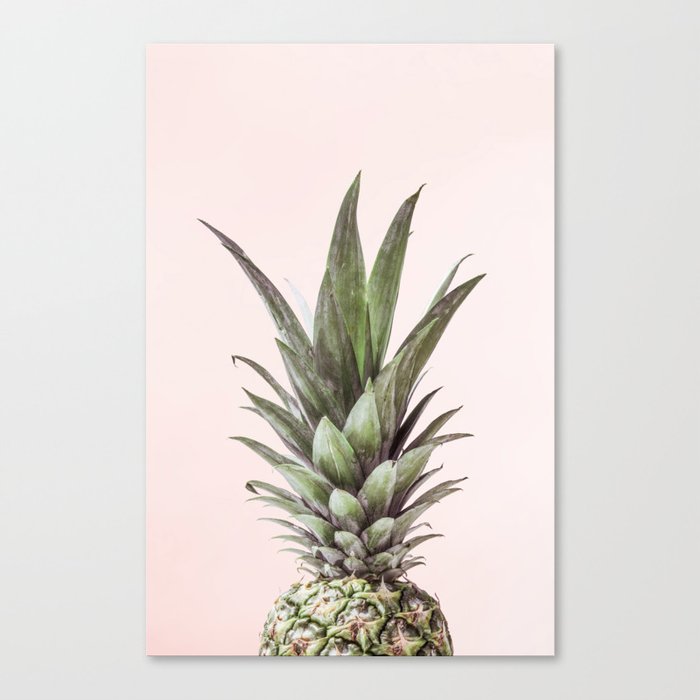 Pineapple Photography | Tropical | Fruit | Pink Sky Canvas Print
