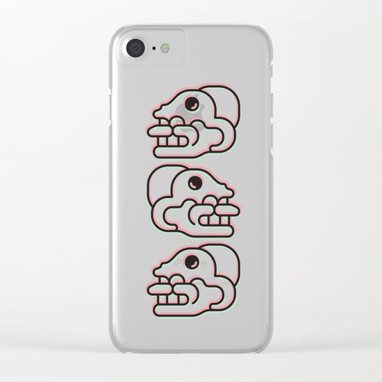 Monkey Skull - Aztec Glyph Clear iPhone Case
