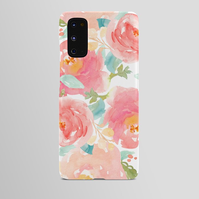 Watercolor Peonies Summer Bouquet Android Case