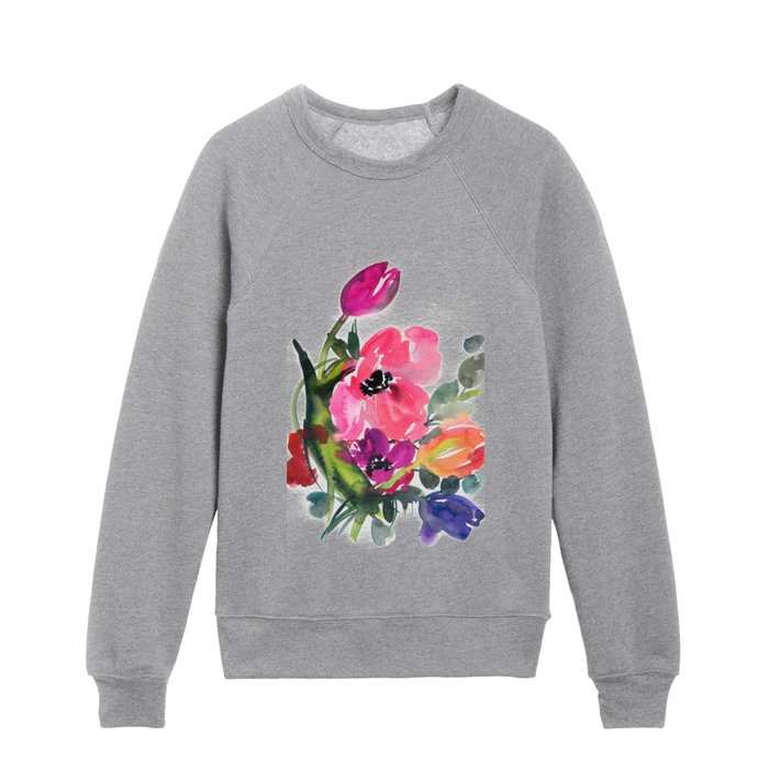 fresh anemone bouquet Kids Crewneck