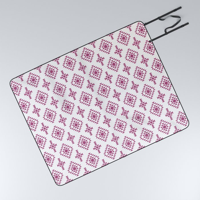 Magenta Native American Tribal Pattern Picnic Blanket by SEAFOAM12 Society6