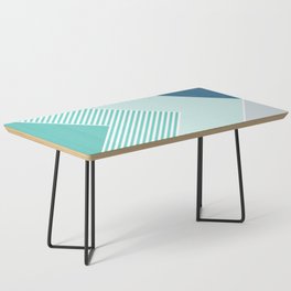 Teal Vibes - Geometric Triangle Stripes Coffee Table