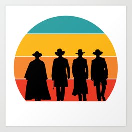 Tombstone Retro Silhouette  Art Print