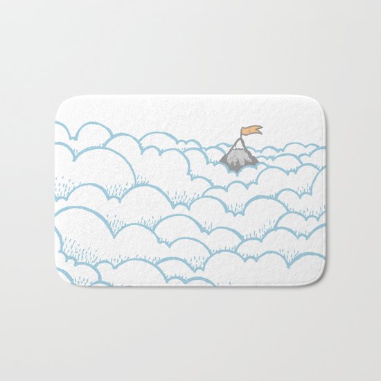 Peak above the clouds Bath Mat