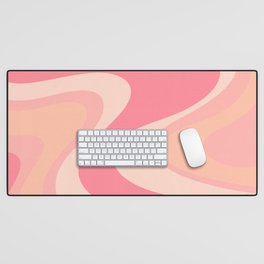 Blush Dream - Retro Pink Abstract Desk Mat