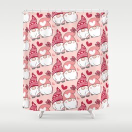 Cute Valentines Day Heart Gnome Lover Shower Curtain