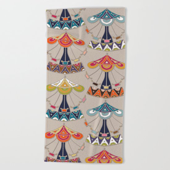carousel damask Beach Towel