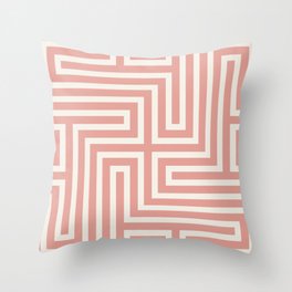 Geometric Mid Century Modern Maze Throw Pillow
