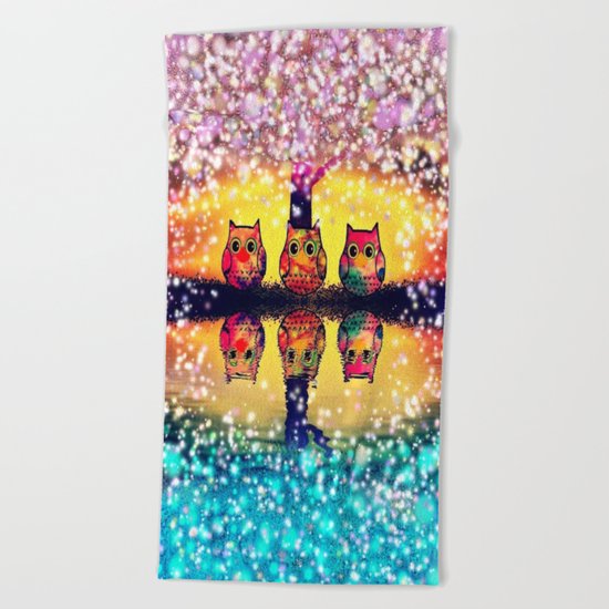 gorgeous owl-266 Beach Towel