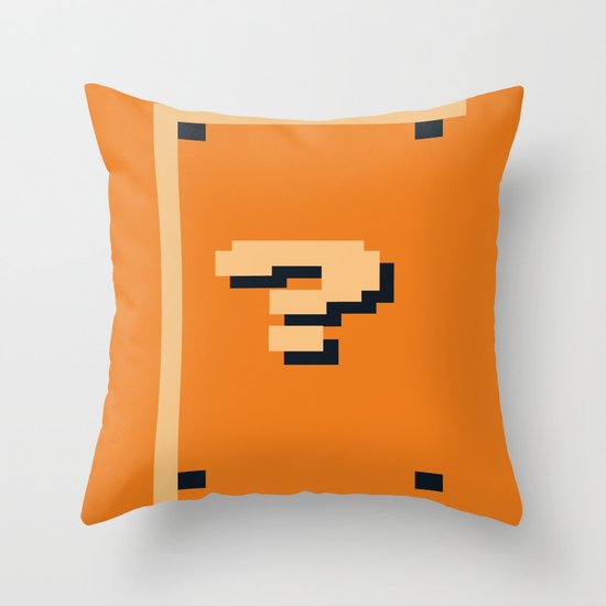 Minimalist Question Block Throw Pillow